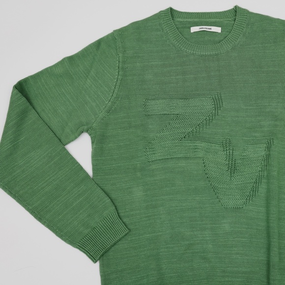 NWT Zadig&Voltaire Men's Jeramy ZV Green Sweater - Picture 2 of 6
